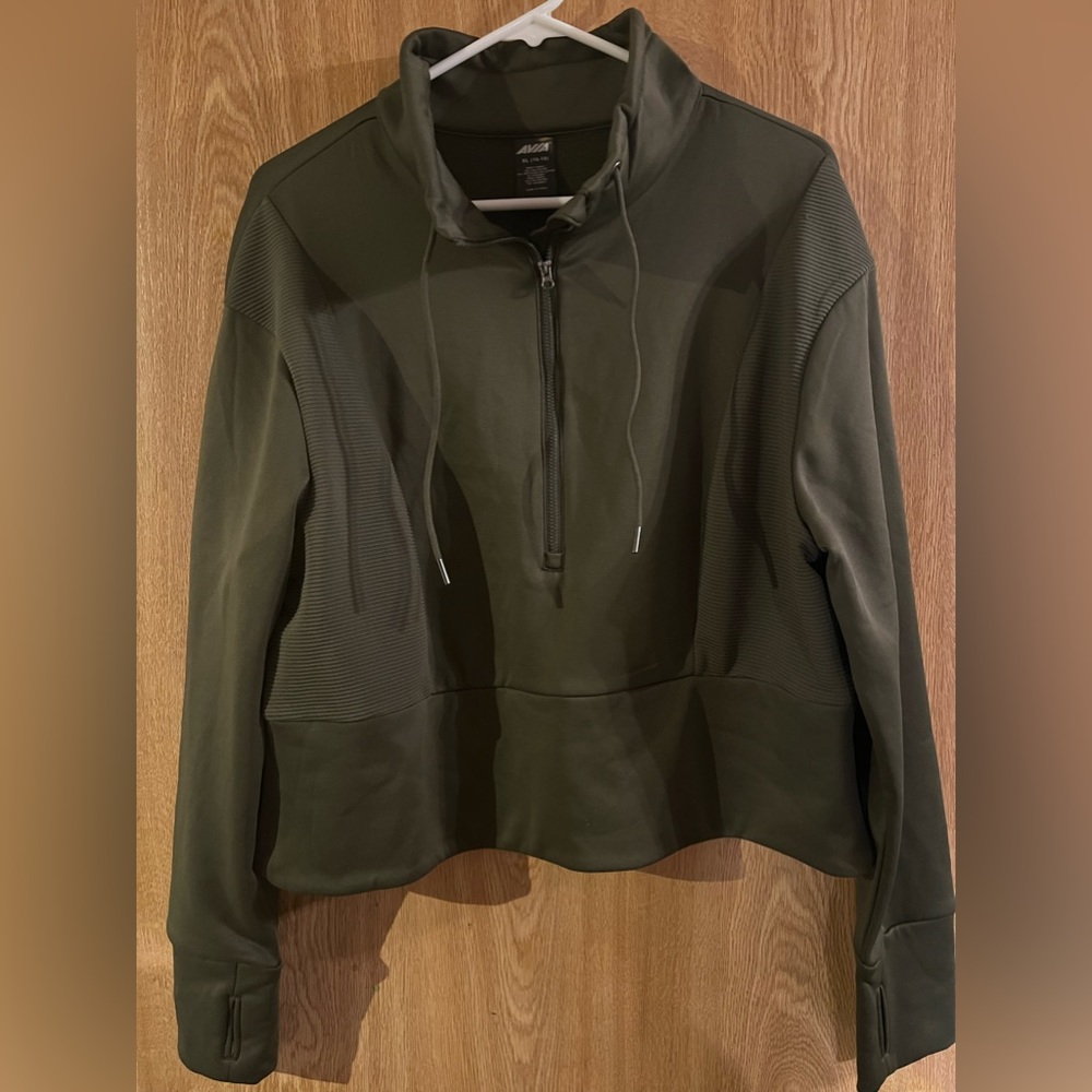 Avia green women’s half zip sweatshirt. Sz XL
